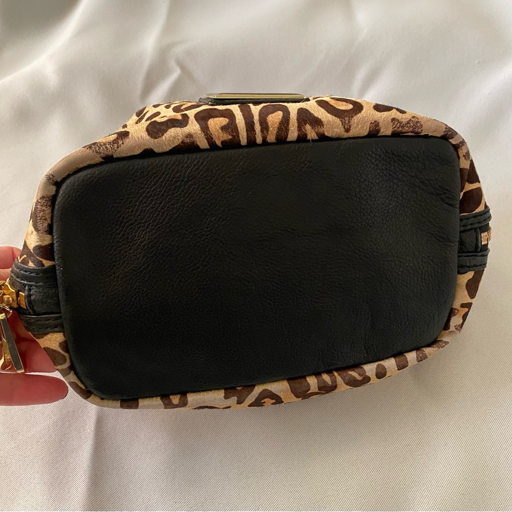 Biba Genuine Leather Animal Print Pouch with Gold Accents - Picture 3 of 6